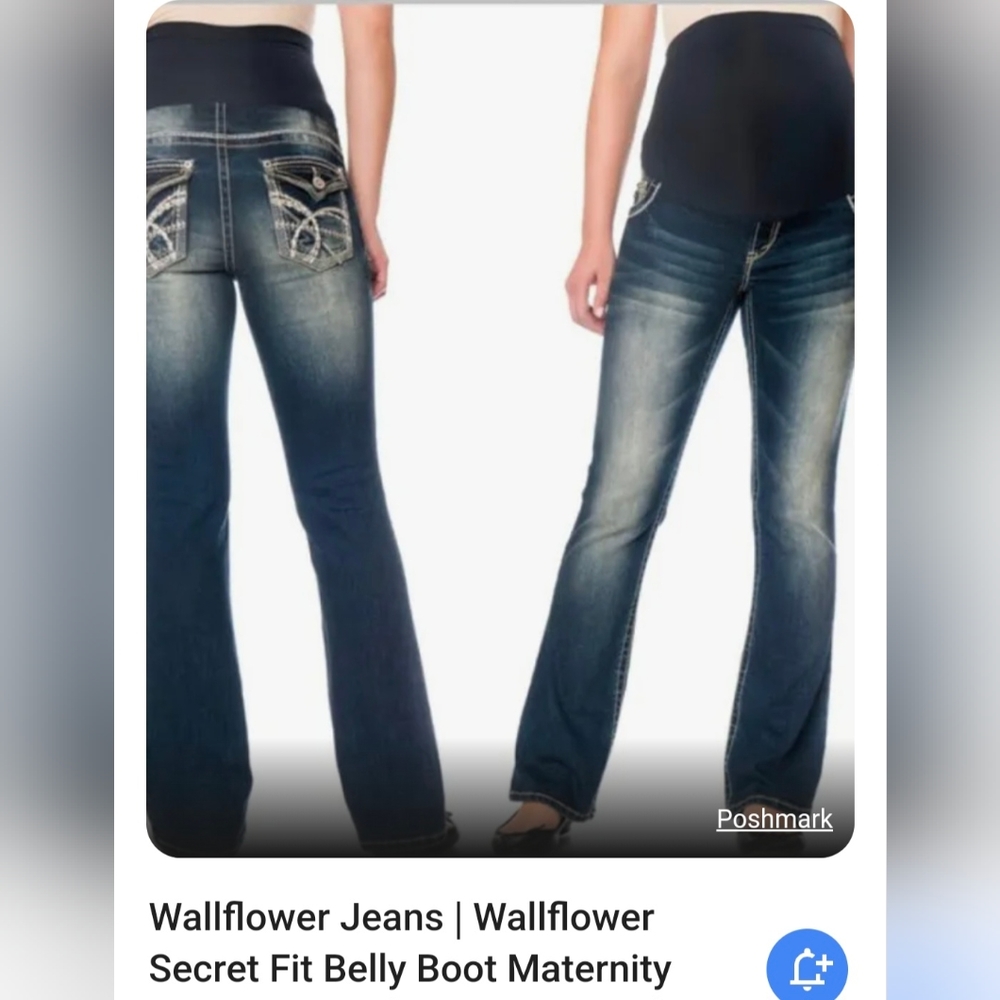 4/$25 WALL FLOWER..Maternity Jeans Great Condition Medium..Fit belly